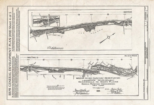Blueprint HAER NY-327 (Sheet 21 of 22) - Bronx River Parkway Reservation, The Bronx to Kensico Dam, White Plains, Westchester County, NY