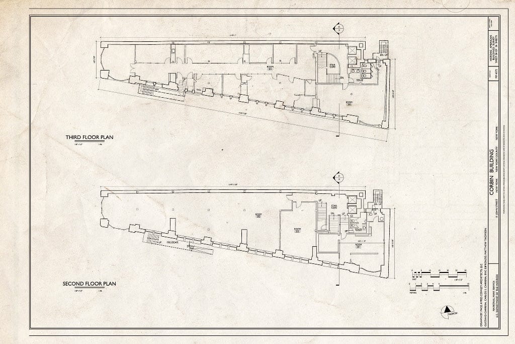 Blueprint Second and Third Floor Plans - Corbin Building, 11 John Stre ...