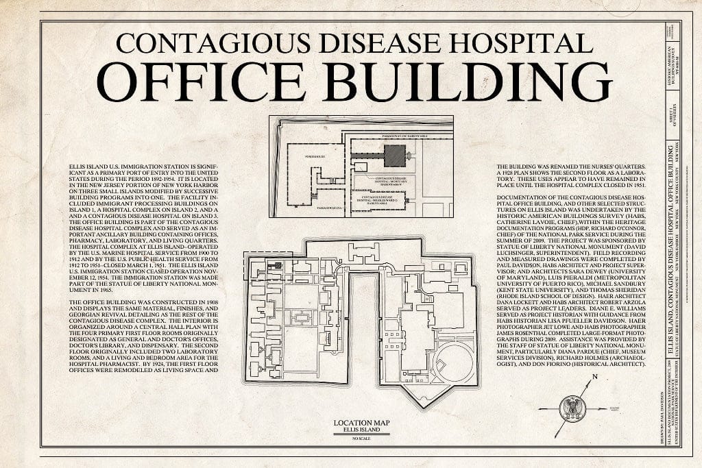 Blueprint Cover Sheet - Ellis Island, Contagious Disease Hospital Office Building, New York Harbor, New York County, NY