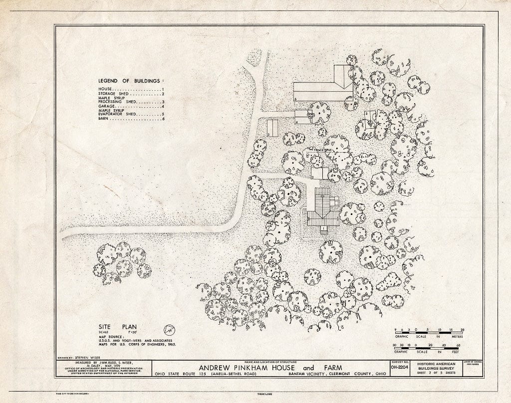 Blueprint HABS Ohio,13-BANT.V,1- (Sheet 2 of 5) - Pinkham House & Farm, Ohio State Route 125, Amelia-Bantam Road, Bantam, Clermont County, OH