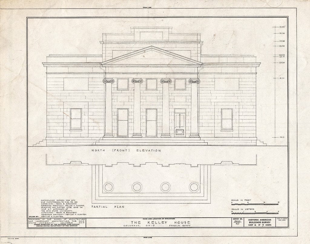 Blueprint HABS Ohio,25-COLB,2- (Sheet 6 of 7) - Alfred Kelley House, 282 East Broad Street, Columbus, Franklin County, OH