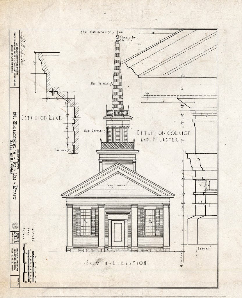 Blueprint HABS Ohio,18-GATMI,1- (Sheet 2 of 6) - St. Christopher's-by-The-River, Old Mill Road, Gates Mills, Cuyahoga County, OH