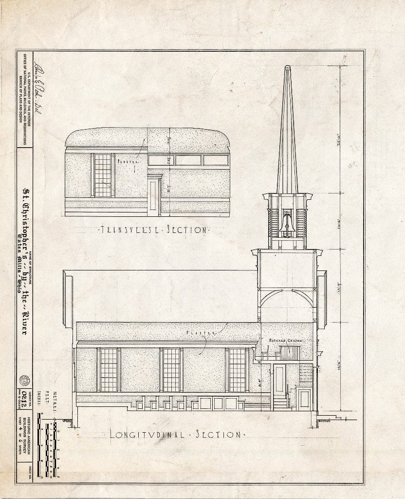 Blueprint HABS Ohio,18-GATMI,1- (Sheet 4 of 6) - St. Christopher's-by-The-River, Old Mill Road, Gates Mills, Cuyahoga County, OH