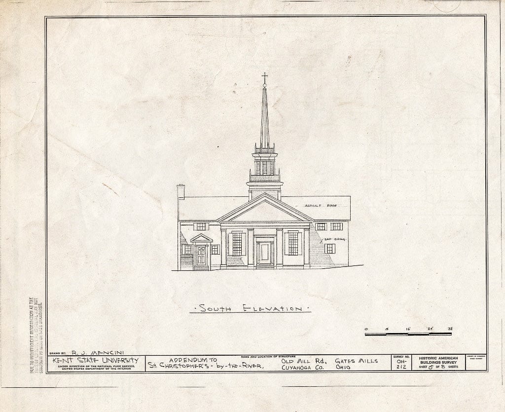 Blueprint HABS Ohio,18-GATMI,1- (Sheet 5 of 8) - St. Christopher's-by-The-River, Old Mill Road, Gates Mills, Cuyahoga County, OH