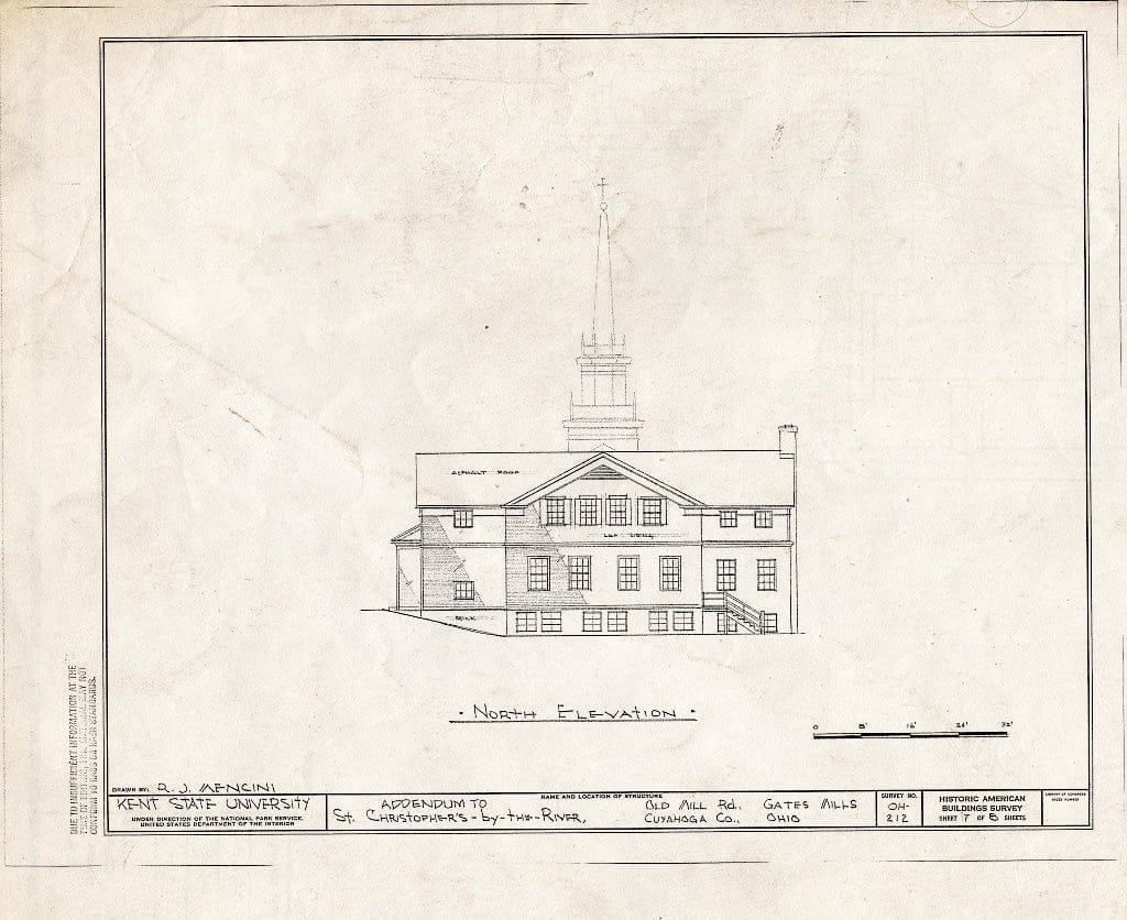 Blueprint HABS Ohio,18-GATMI,1- (Sheet 7 of 8) - St. Christopher's-by-The-River, Old Mill Road, Gates Mills, Cuyahoga County, OH