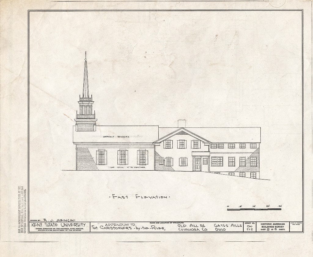 Blueprint HABS Ohio,18-GATMI,1- (Sheet 8 of 8) - St. Christopher's-by-The-River, Old Mill Road, Gates Mills, Cuyahoga County, OH