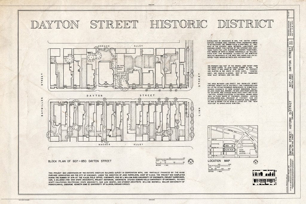 Blueprint HABS Ohio,31-CINT,13- (Sheet 1 of 14) - 808-938 Dayton Street & 923 Bank Street, 808-938 Dayton Street & 923 Bank Street, Cincinnati, Hamilton County, OH