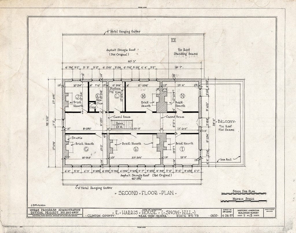 Blueprint HABS Ohio,14-NEVIE.V,1- (Sheet 2 of 13) - E. Harris House, State Route No. 73, New Vienna, Clinton County, OH