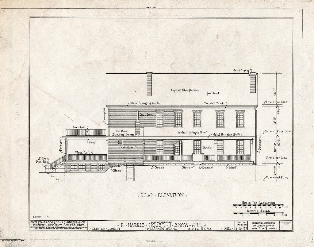 Blueprint HABS Ohio,14-NEVIE.V,1- (Sheet 4 of 13) - E. Harris House, State Route No. 73, New Vienna, Clinton County, OH