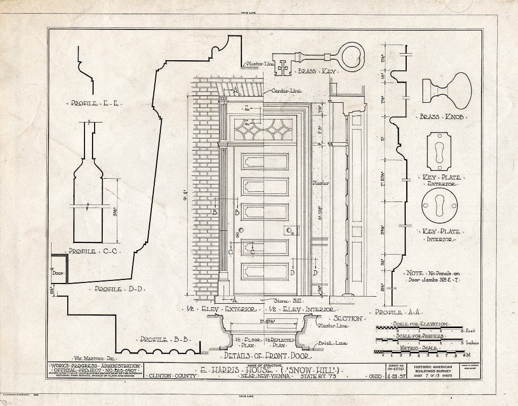Blueprint HABS Ohio,14-NEVIE.V,1- (Sheet 7 of 13) - E. Harris House, State Route No. 73, New Vienna, Clinton County, OH