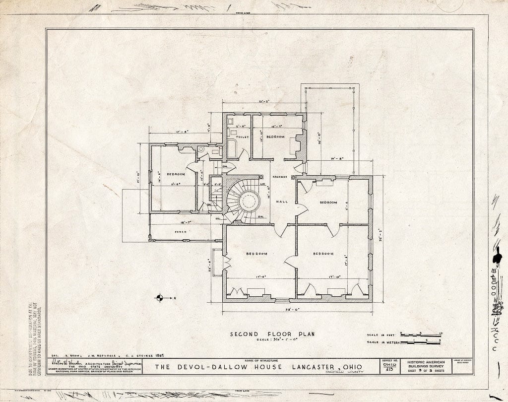 Blueprint HABS Ohio,23-LANC,4- (Sheet 3 of 3) - Devol-Dallow House, 118 East Wheeling Street, Lancaster, Fairfield County, OH