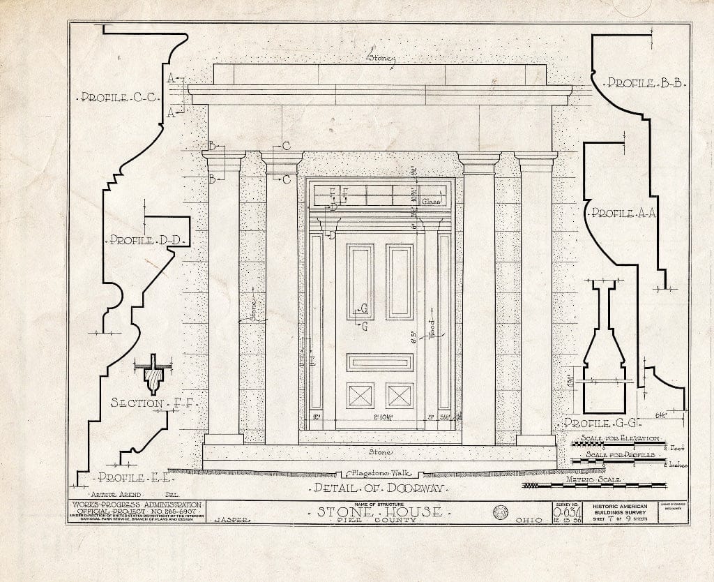 Blueprint HABS Ohio,66-JASP,1- (Sheet 7 of 9) - Jones House (Stone), State Highway 24, Jasper, Pike County, OH