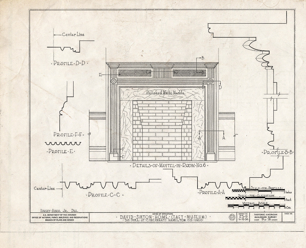 Blueprint HABS Ohio,31-CINT,5- (Sheet 9 of 18) - David Sinton House, 316 Pike Street, Cincinnati, Hamilton County, OH