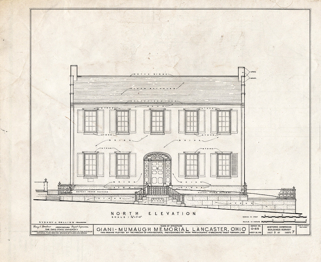 Blueprint HABS Ohio,23-LANC,2- (Sheet 3 of 7) - Giani-Mumaugh Memorial, Main & High Streets, Lancaster, Fairfield County, OH