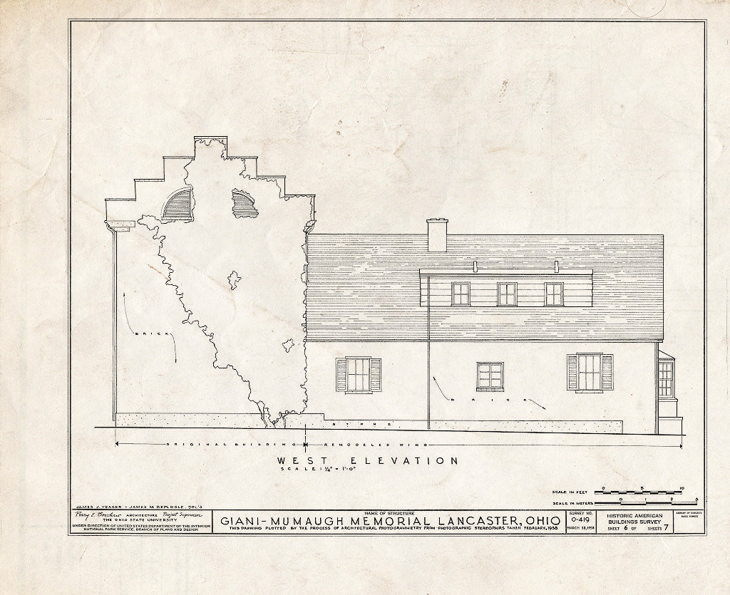 Blueprint HABS Ohio,23-LANC,2- (Sheet 6 of 7) - Giani-Mumaugh Memorial, Main & High Streets, Lancaster, Fairfield County, OH