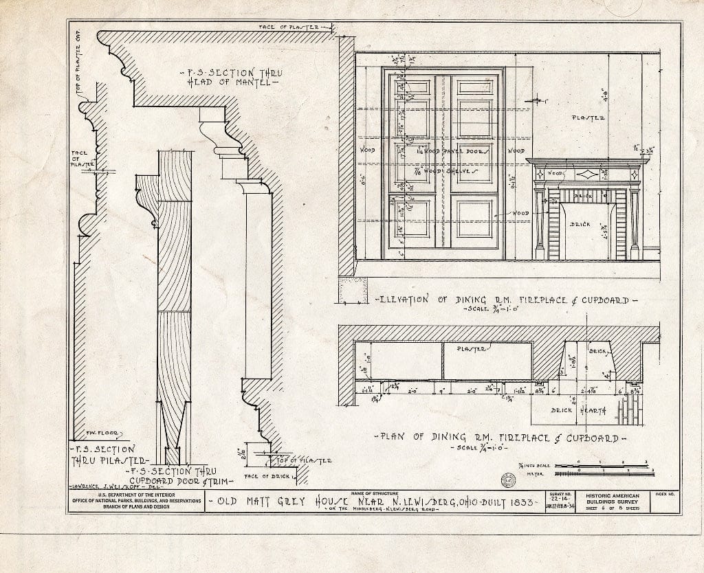Blueprint HABS Ohio,46-,1- (Sheet 6 of 8) - Matt Gray House, North Lewisburg, Champaign County, OH