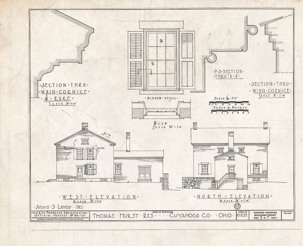 Blueprint HABS Ohio,18-DOV,1- (Sheet 3 of 7) - Thomas Hurst Residence, 31156 Detroit Road, Dover, Tuscarawas County, OH