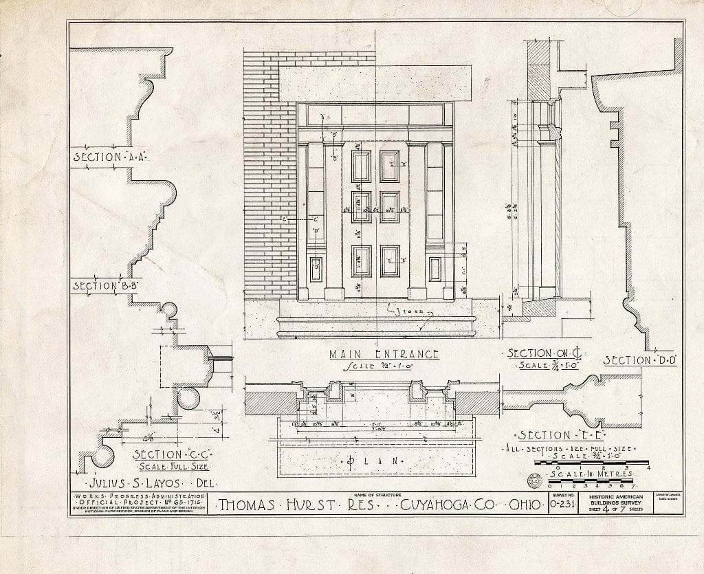 Blueprint HABS Ohio,18-DOV,1- (Sheet 4 of 7) - Thomas Hurst Residence, 31156 Detroit Road, Dover, Tuscarawas County, OH