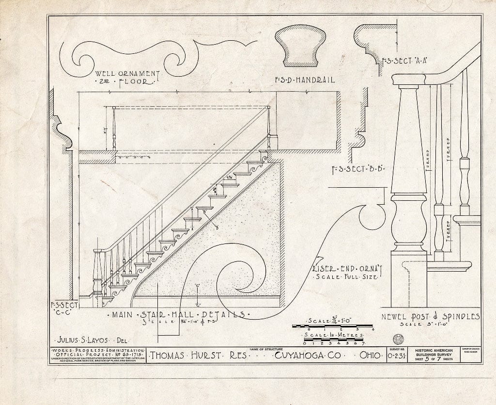 Blueprint HABS Ohio,18-DOV,1- (Sheet 5 of 7) - Thomas Hurst Residence, 31156 Detroit Road, Dover, Tuscarawas County, OH