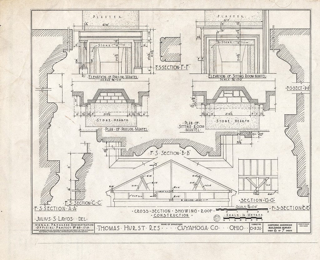 Blueprint HABS Ohio,18-DOV,1- (Sheet 6 of 7) - Thomas Hurst Residence, 31156 Detroit Road, Dover, Tuscarawas County, OH