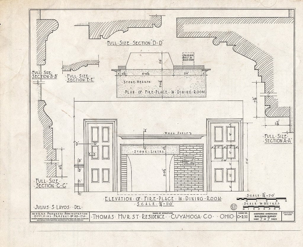 Blueprint HABS Ohio,18-DOV,1- (Sheet 7 of 7) - Thomas Hurst Residence, 31156 Detroit Road, Dover, Tuscarawas County, OH