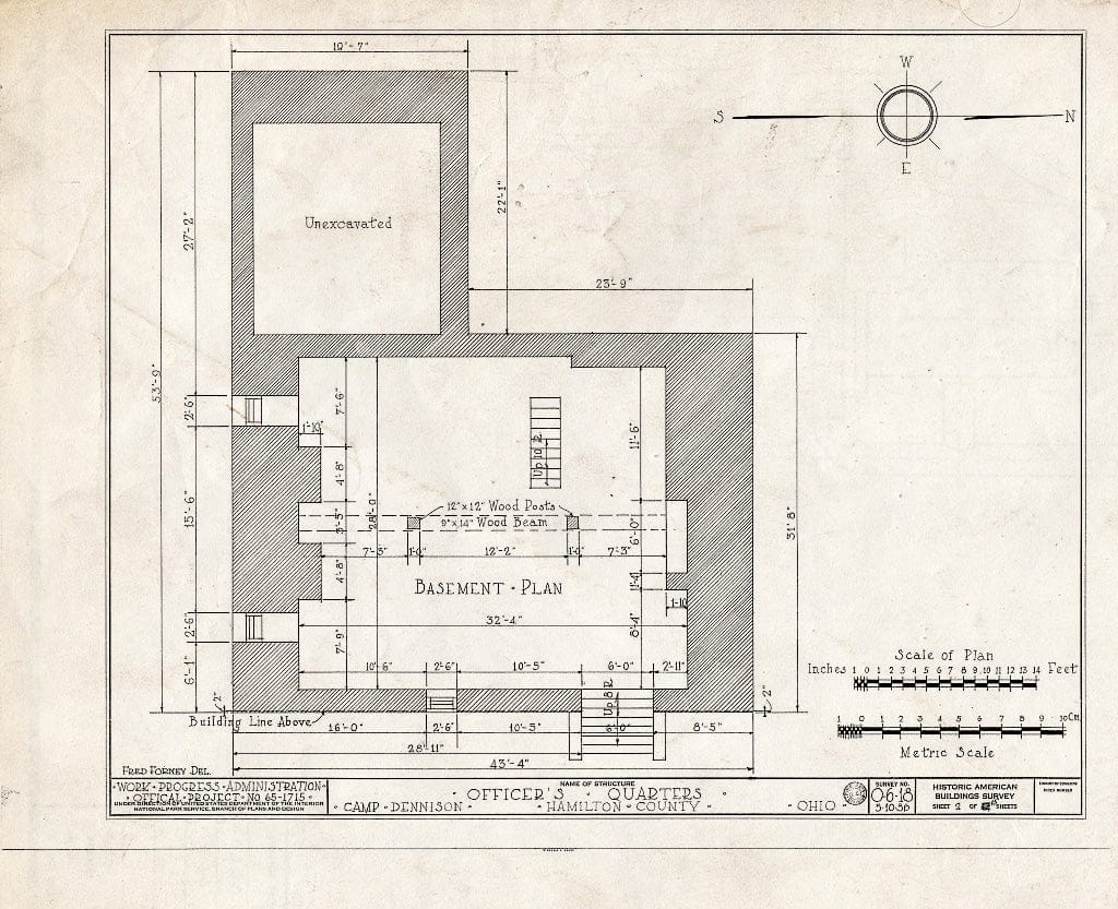 Blueprint HABS Ohio,31-CAMD,1- (Sheet 2 of 15) - Camp Dennison, Officers' Quarters & Guard House, 7567 Glendale-Milford Road, Camp Dennison, Hamilton County, OH