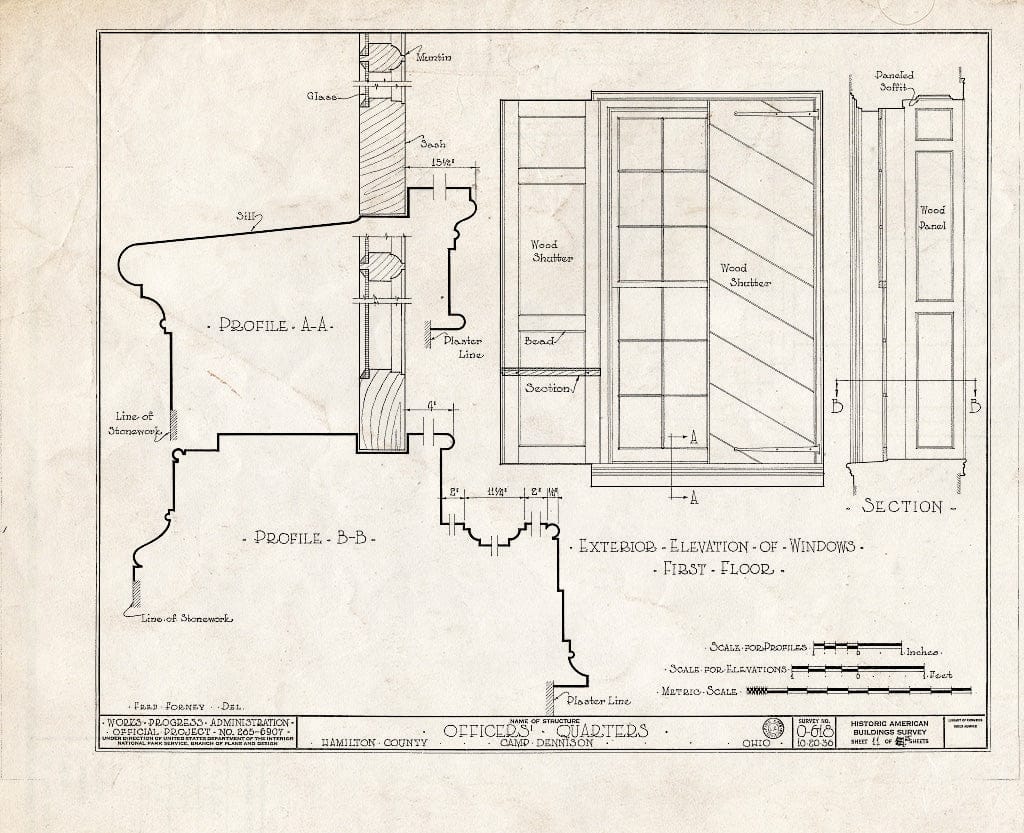 Blueprint HABS Ohio,31-CAMD,1- (Sheet 11 of 15) - Camp Dennison, Officers' Quarters & Guard House, 7567 Glendale-Milford Road, Camp Dennison, Hamilton County, OH