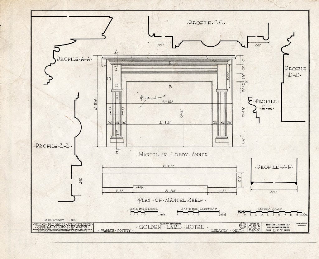 Blueprint HABS Ohio,83-LEBA,1- (Sheet 6 of 7) - Golden Lamb Hotel, Main Street, Lebanon, Warren County, OH