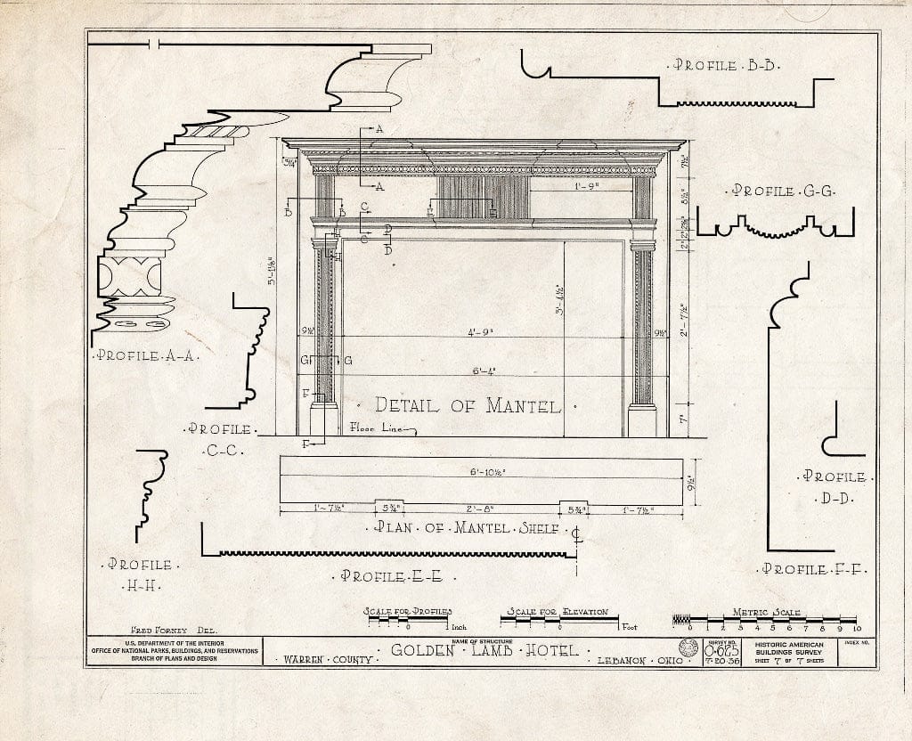 Blueprint HABS Ohio,83-LEBA,1- (Sheet 7 of 7) - Golden Lamb Hotel, Main Street, Lebanon, Warren County, OH