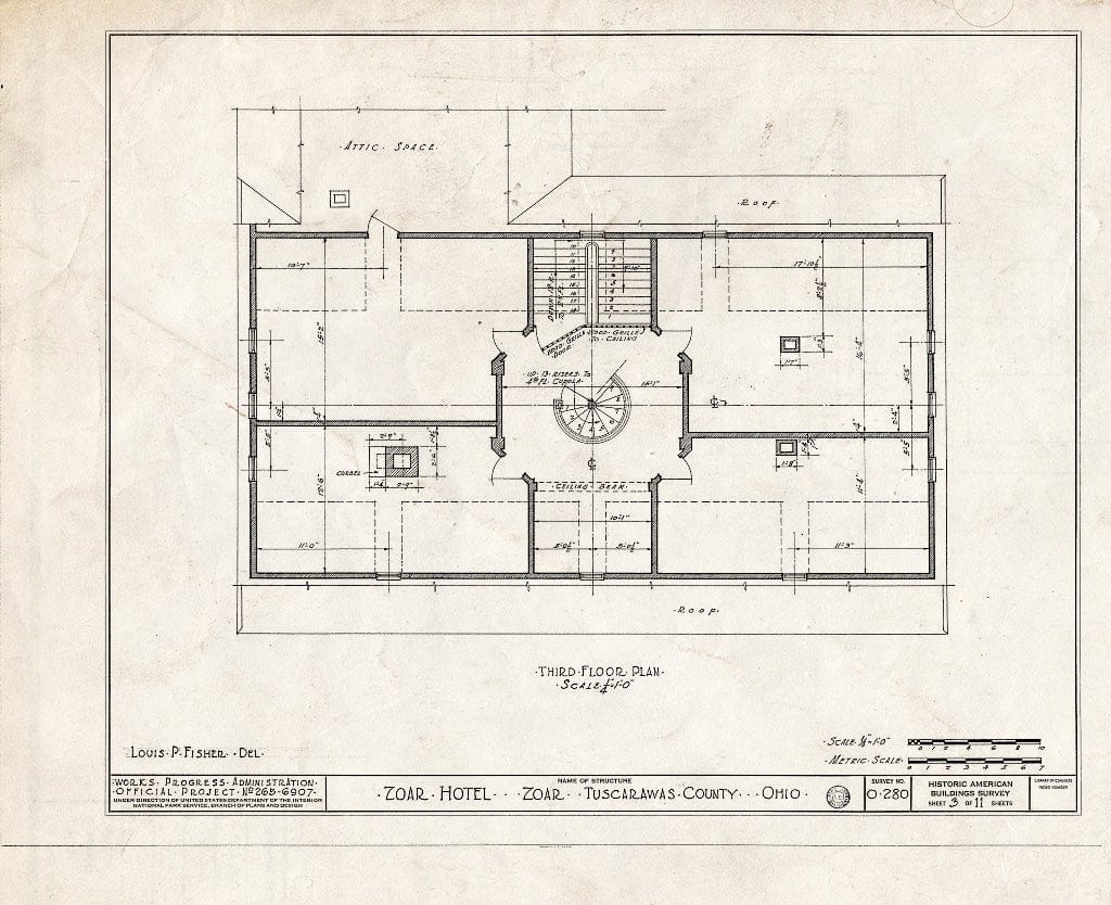 Blueprint HABS Ohio,79-ZOAR,2- (Sheet 3 of 11) - Zoar Hotel, Second & Main Streets, Zoar, Tuscarawas County, OH