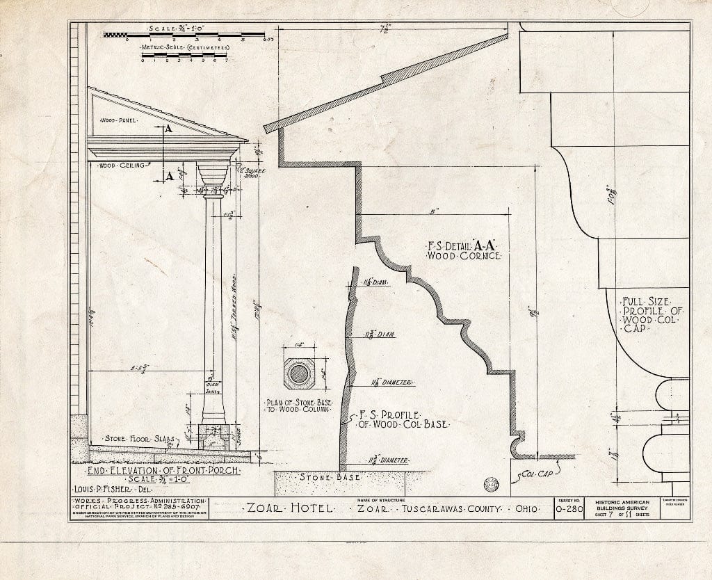 Blueprint HABS Ohio,79-ZOAR,2- (Sheet 7 of 11) - Zoar Hotel, Second & Main Streets, Zoar, Tuscarawas County, OH