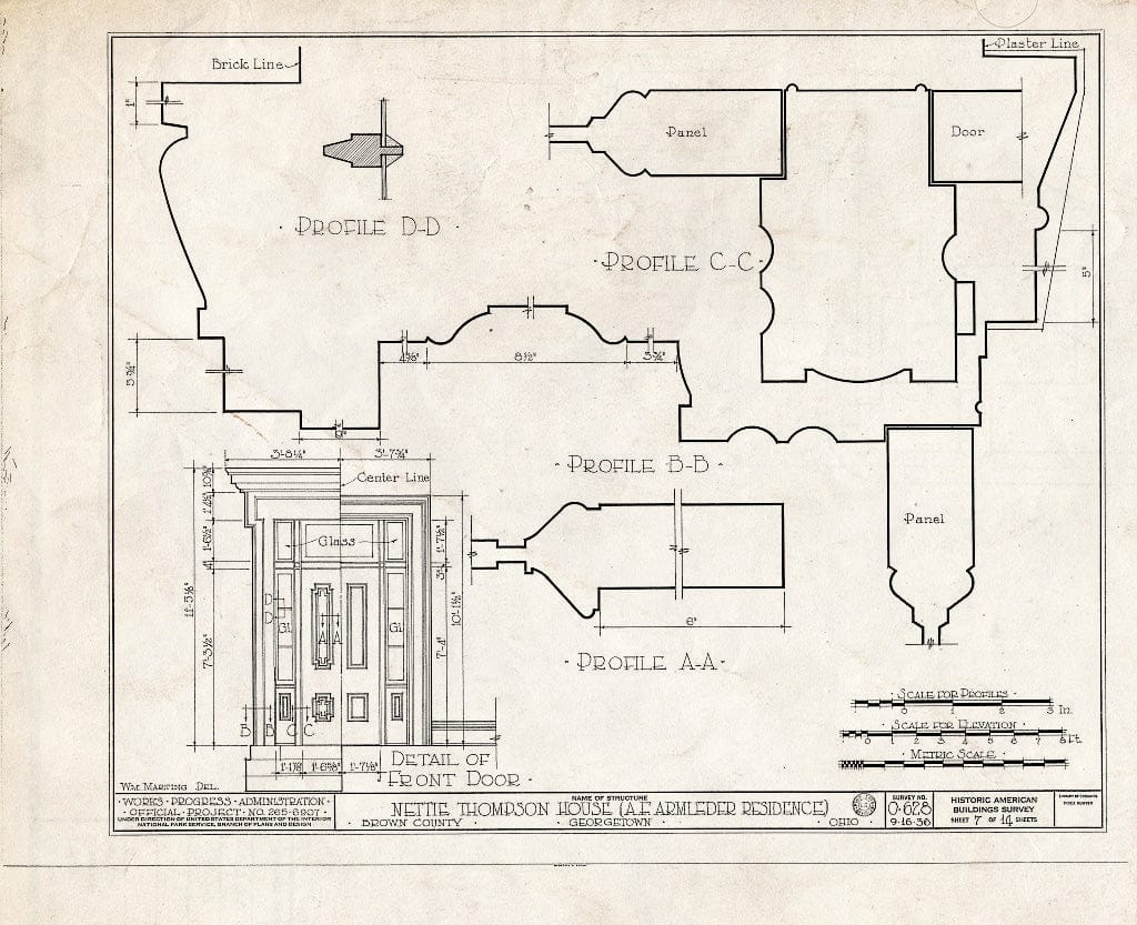 Blueprint HABS Ohio,8-GEOTO.V,1- (Sheet 7 of 14) - Nettie Thompson House, State Road 125, West, Georgetown, Brown County, OH