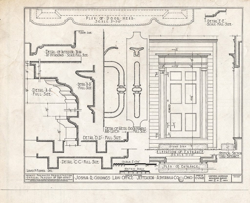 Blueprint HABS Ohio,4-JEF,2- (Sheet 2 of 2) - Joshua R. Giddings Law Office, Chestnut & Walnut Streets, Jefferson, Ashtabula County, OH