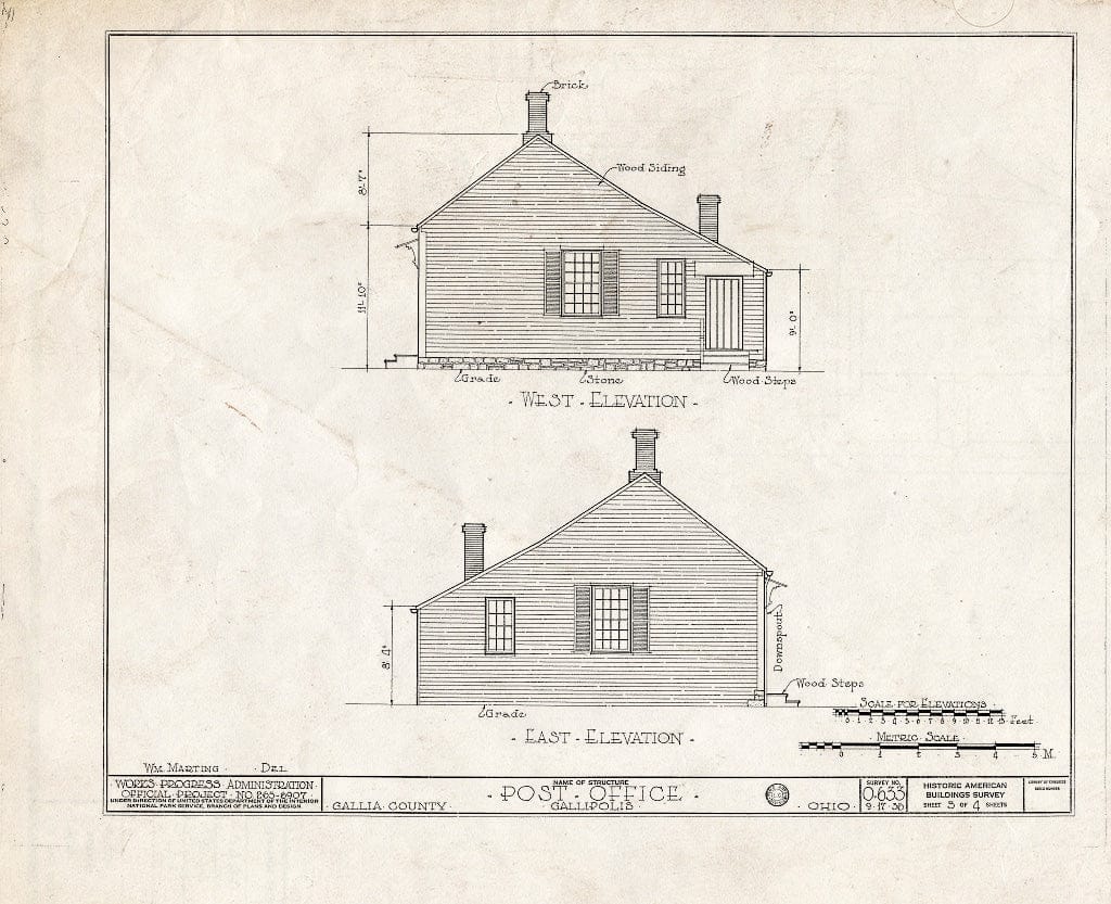 Blueprint HABS Ohio,27-GAL,2- (Sheet 3 of 4) - Gallipolis Post Office, First Avenue, Gallipolis, Gallia County, OH