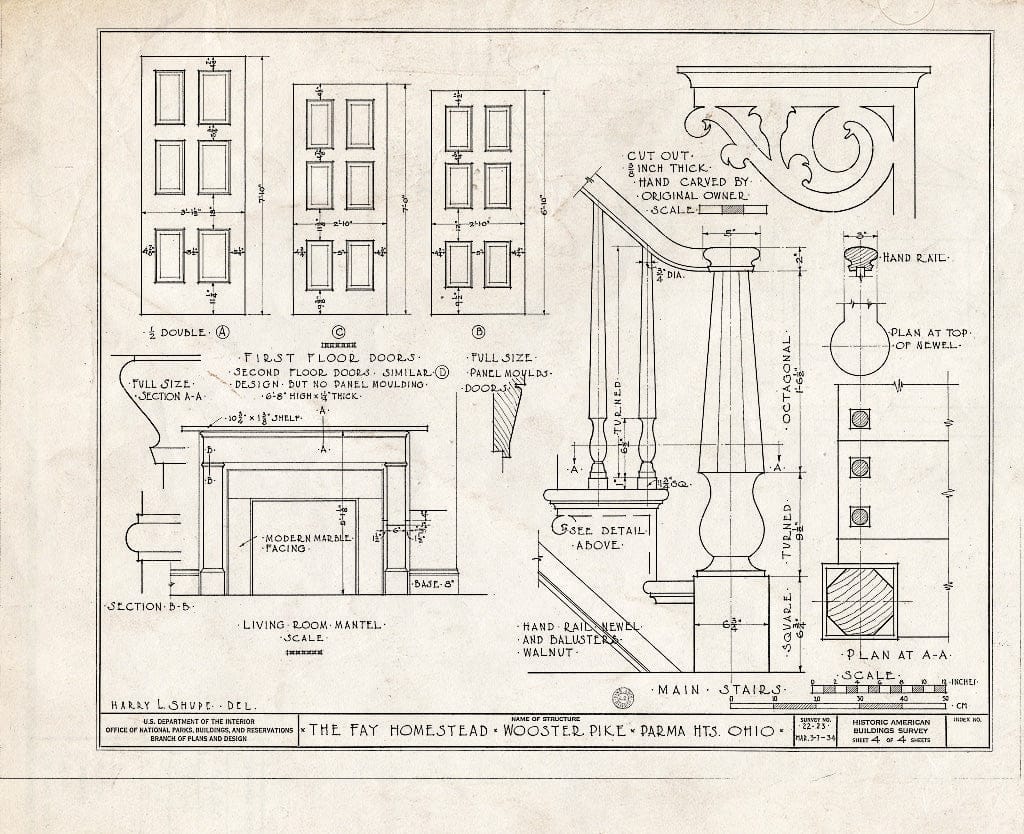 Blueprint HABS Ohio,18-PARMH,1- (Sheet 4 of 4) - Fay Homestead, Wooster Pike, Parma Heights, Cuyahoga County, OH
