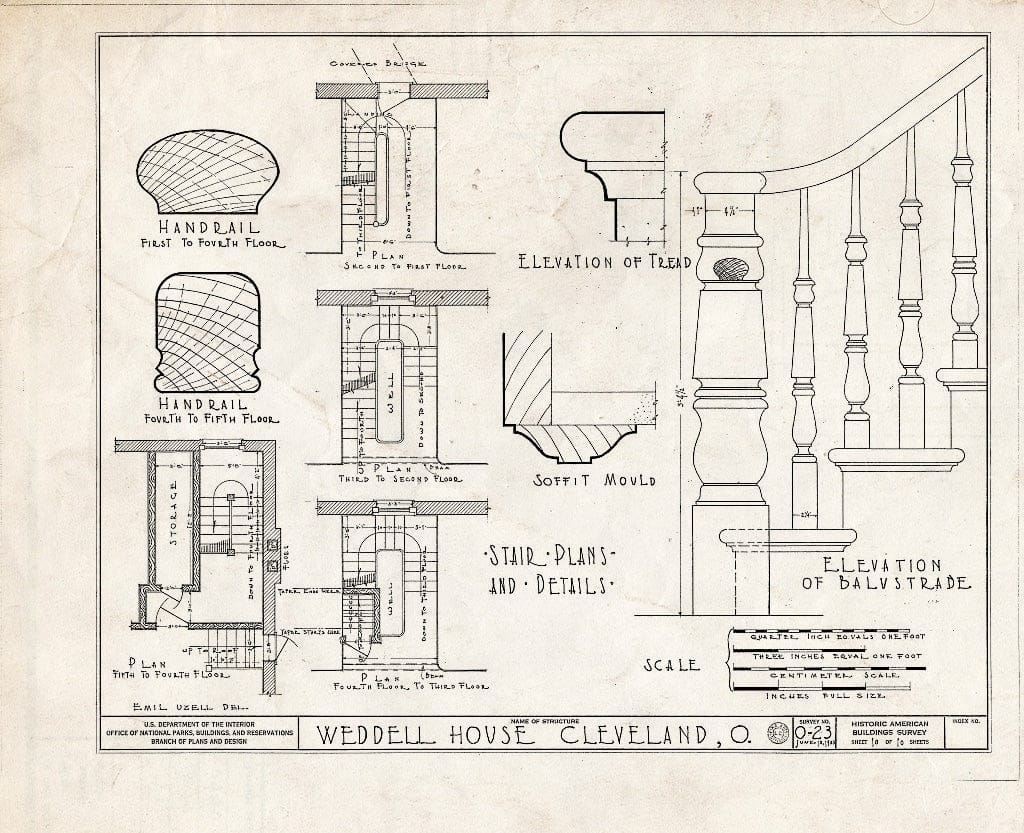 Blueprint HABS Ohio,18-CLEV,4- (Sheet 10 of 10) - Peter Weddell House, West Sixth Street & Frankfort Avenue, Cleveland, Cuyahoga County, OH