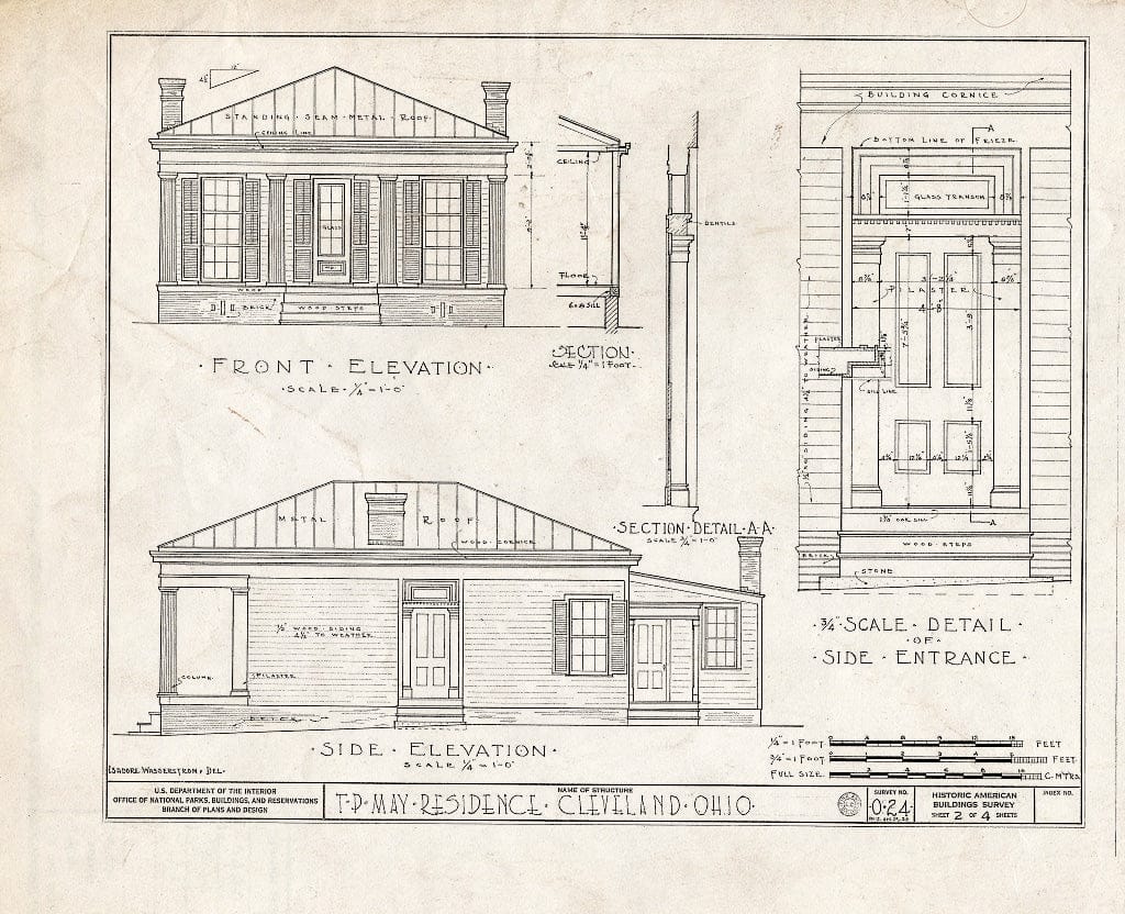 Blueprint HABS Ohio,18-CLEV,5- (Sheet 2 of 4) - T. P. May Residence, 1458 East Twelfth Street, Cleveland, Cuyahoga County, OH