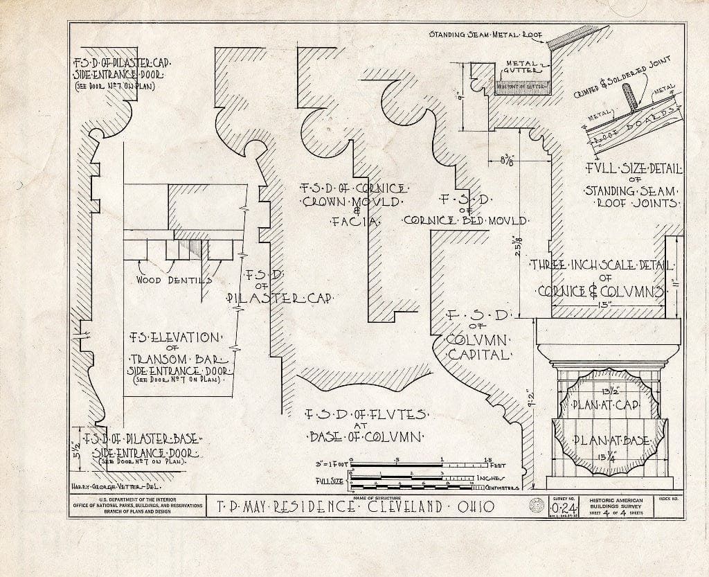 Blueprint HABS Ohio,18-CLEV,5- (Sheet 4 of 4) - T. P. May Residence, 1458 East Twelfth Street, Cleveland, Cuyahoga County, OH