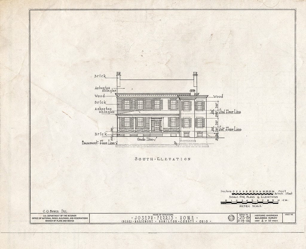 Blueprint HABS Ohio,31-MARMO.V,1- (Sheet 4 of 10) - Joseph Ferris House, 5801 Wooster Pike, Mariemont, Hamilton County, OH