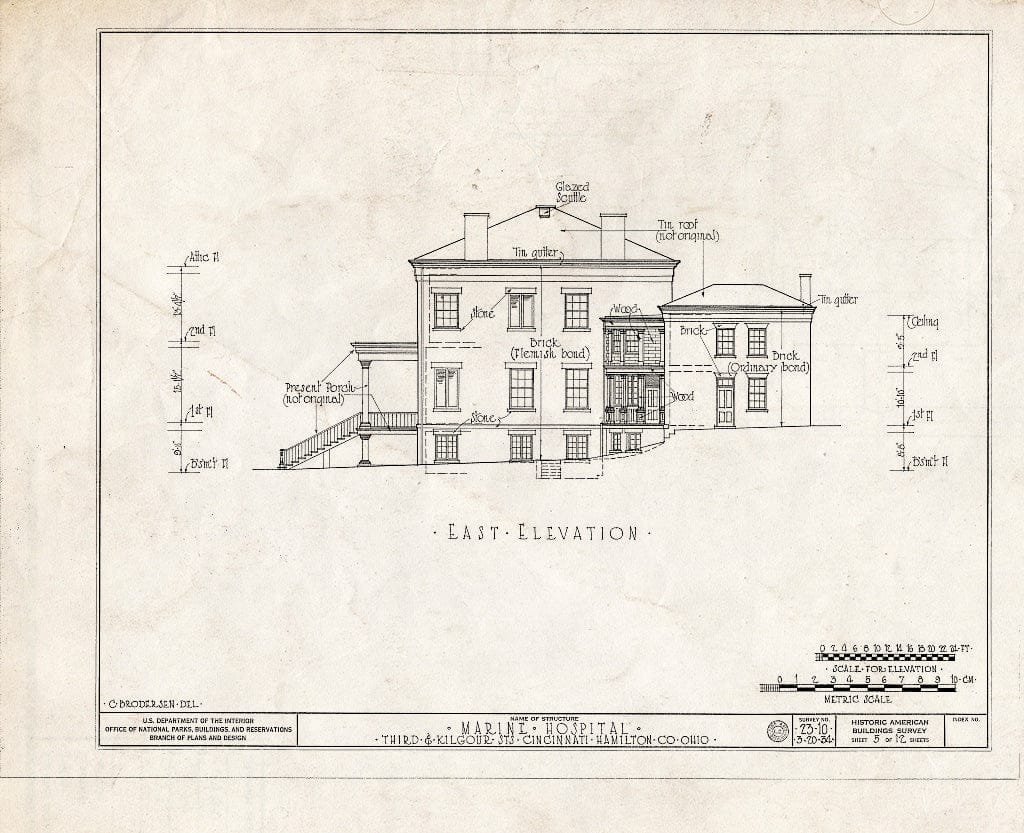 Blueprint HABS Ohio,31-CINT,6- (Sheet 5 of 12) - Marine Hospital, Third & Kilgour Streets, Cincinnati, Hamilton County, OH