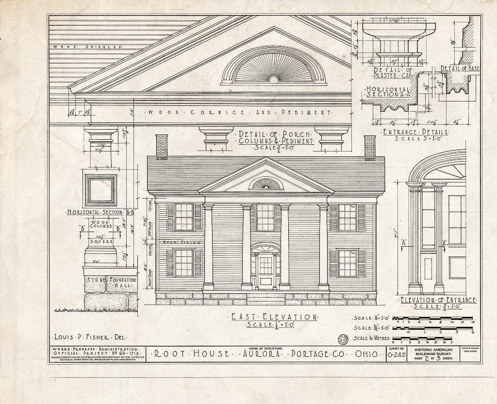 Blueprint HABS Ohio,67-Auro,2- (Sheet 2 of 3) - Emery Root House, Chillicothe Road, Aurora, Portage County, OH