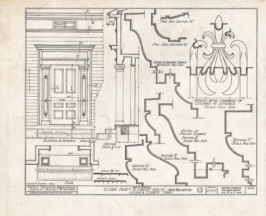 Blueprint HABS Ohio,47-Hunt.V,3- (Sheet 3 of 3) - Clark-Pratt-Kemery Residence, Route 58, Huntington, Lorain County, OH