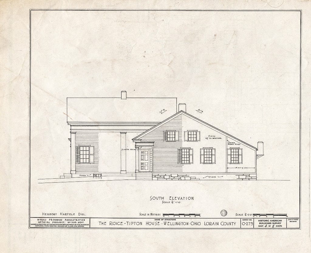 Blueprint HABS Ohio,47-Hunt.V,2- (Sheet 4 of 8) - Captain Tracey House, Ashland-Overlin & Bursley Roads, Huntington, Lorain County, OH