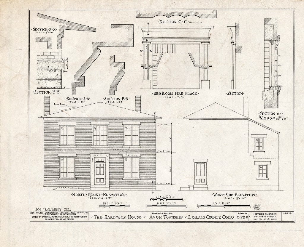 Blueprint HABS Ohio,47-,2- (Sheet 2 of 4) - Hardwick House, Detroit Road, Avon, Lorain County, OH