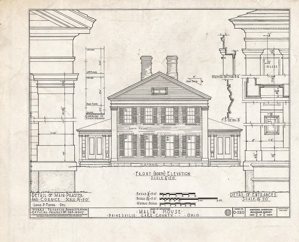 Blueprint HABS Ohio,43-PAINV,4- (Sheet 2 of 2) - Malin House, 30 South Park Place, Painesville, Lake County, OH