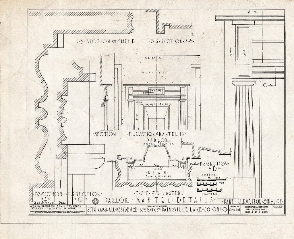 Blueprint HABS Ohio,43-PAINV,3- (Sheet 4 of 4) - Seth Marshall Residence, 375 Bank Street, Painesville, Lake County, OH