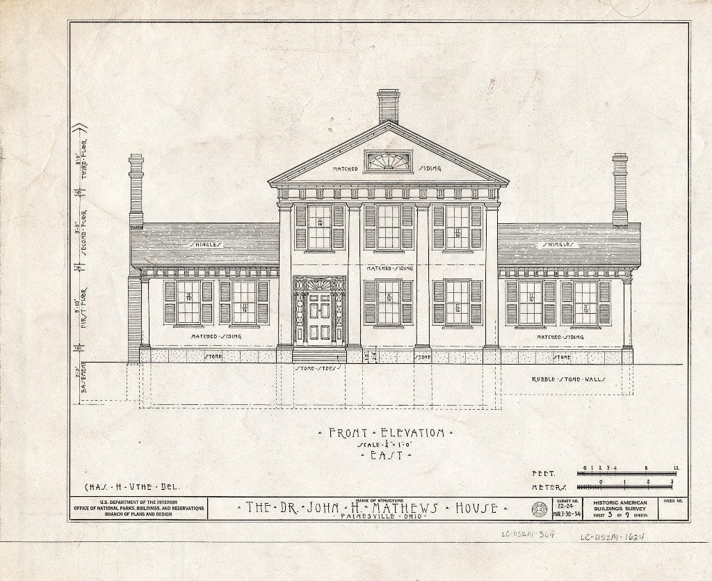 Blueprint HABS Ohio,43-PAINV,1- (Sheet 3 of 9) - Dr. John H. Mathews House, 309 North State Street, Painesville, Lake County, OH
