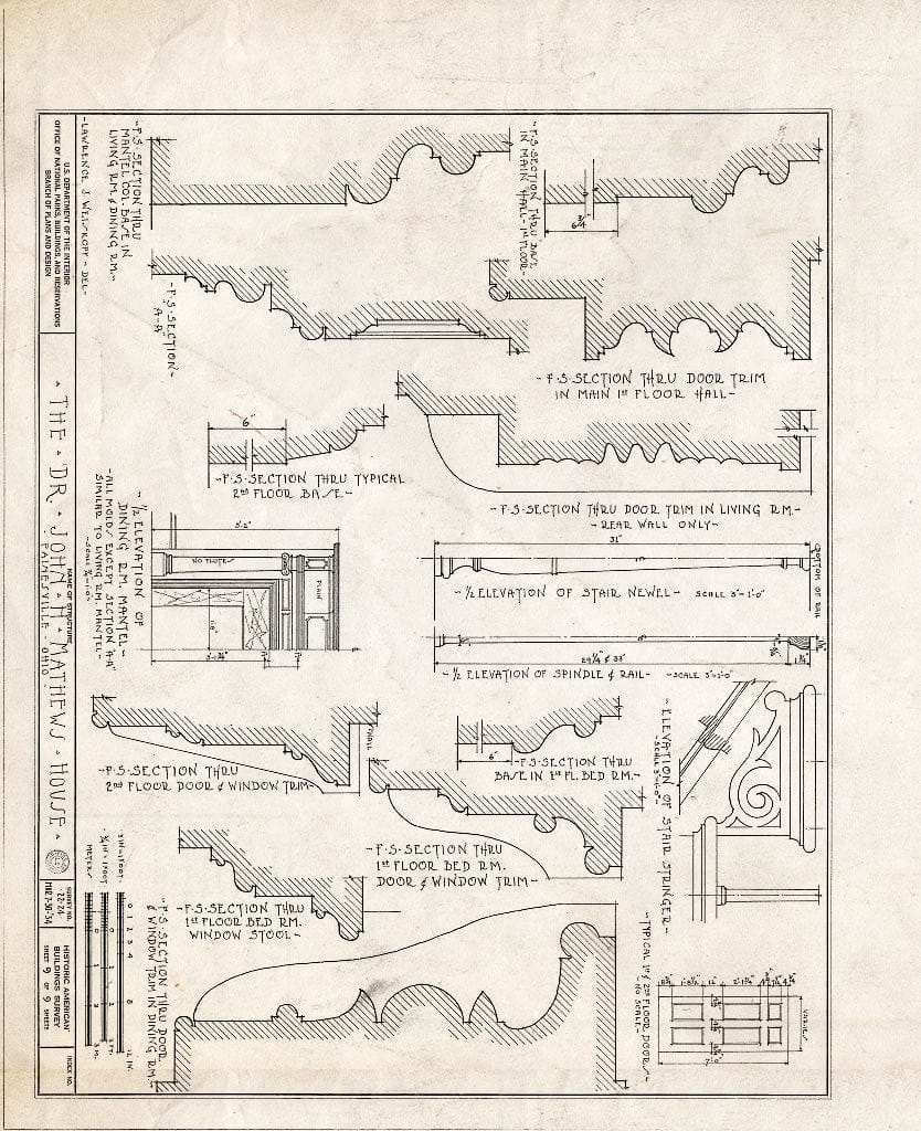 Blueprint HABS Ohio,43-PAINV,1- (Sheet 9 of 9) - Dr. John H. Mathews House, 309 North State Street, Painesville, Lake County, OH