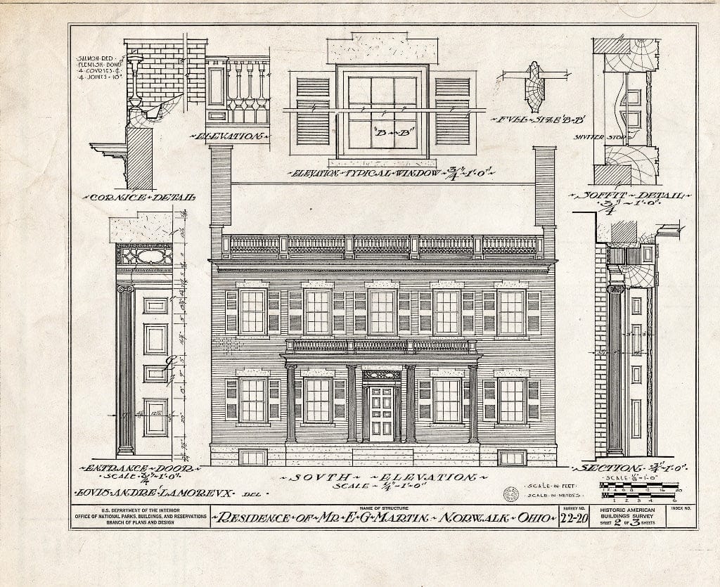 Blueprint HABS Ohio,39-NOWA,1- (Sheet 2 of 3) - E. G. Martin House, 54 West Main Street, Norwalk, Huron County, OH
