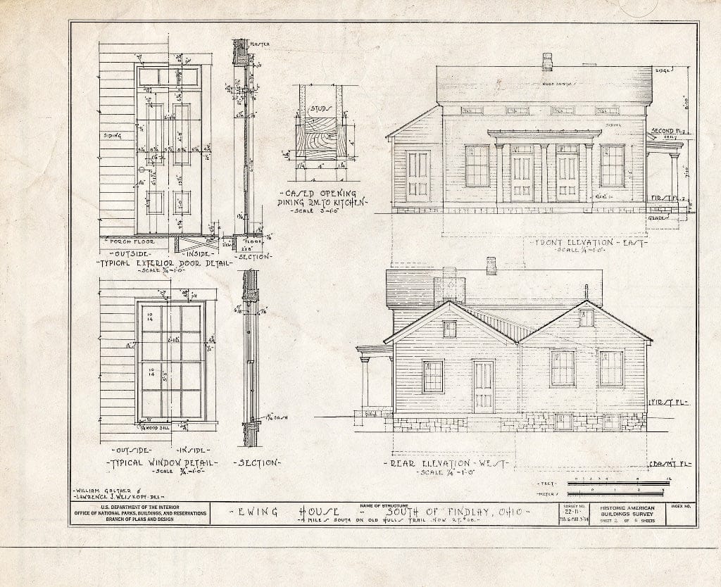 Blueprint HABS Ohio,32-FIND.V,1- (Sheet 2 of 6) - P. W. Ewing House, Route 68, Findlay, Hancock County, OH